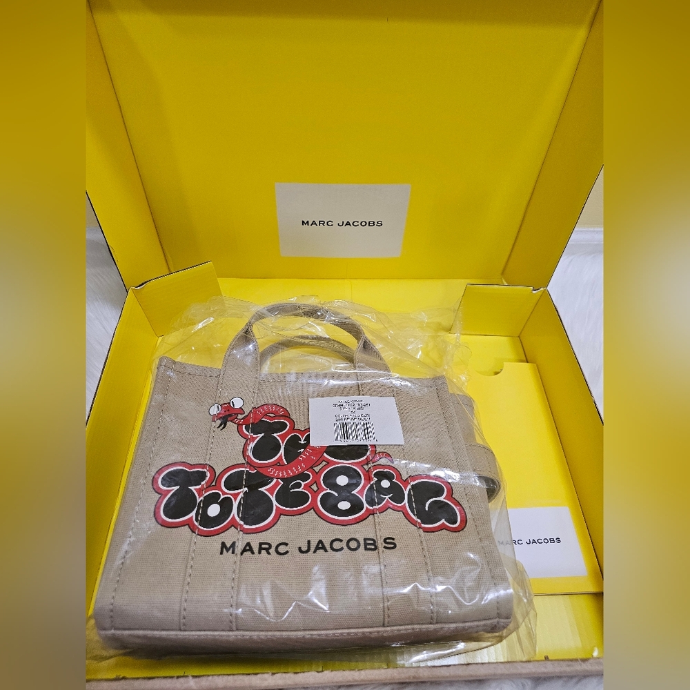 NEW MARC JACOBS THE SNAKE CANVAS SMALL TOTE BAG - Picture 15 of 16